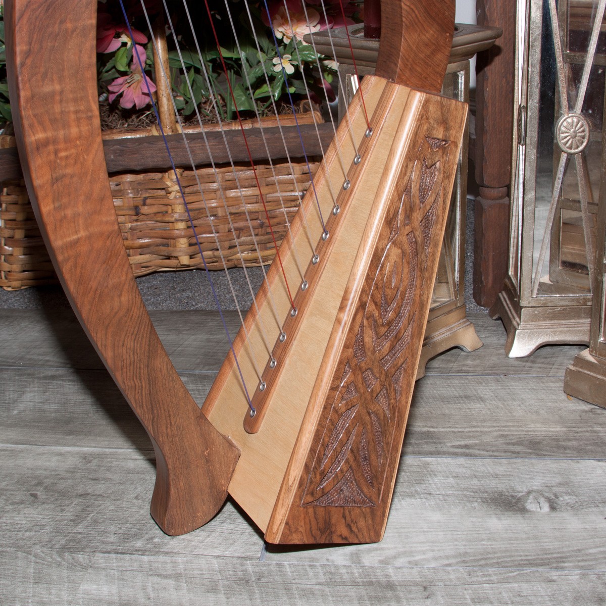 Roosebeck Baby Harp 12-String Knotwork - Walnut - www.ensoulmusic.com